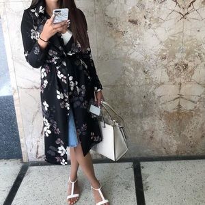 Floral print long cardigan/ jacket